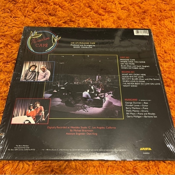 Barry Manilow 2 AM Paradise Café vinyl record from 1984 - Picture 2 of 4